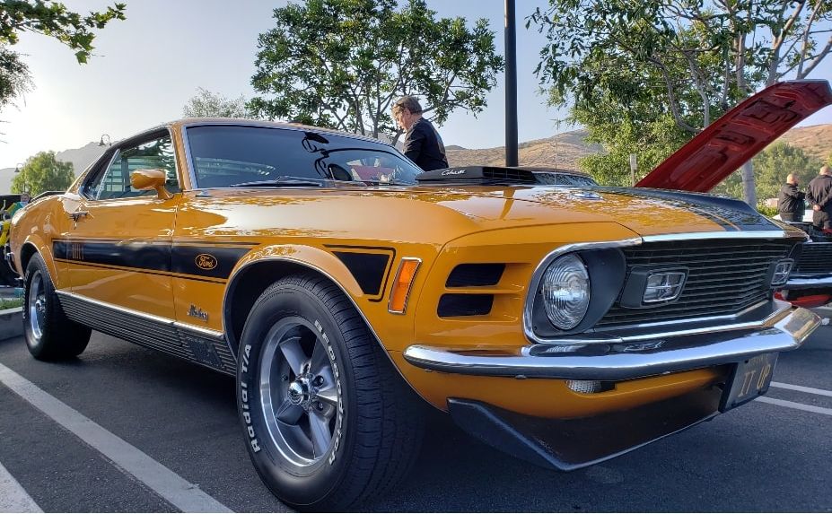 Coffee And Cars Westlake Village orange '70s Mustang